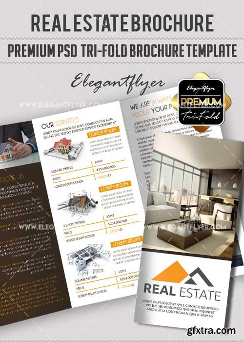 Real Estate V24 Premium Tri-Fold PSD Brochure Template