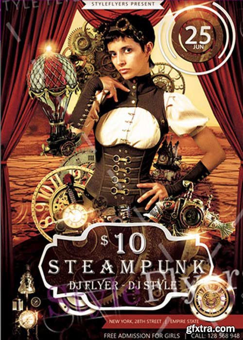 Steampunk Flyer V2 Psd Template