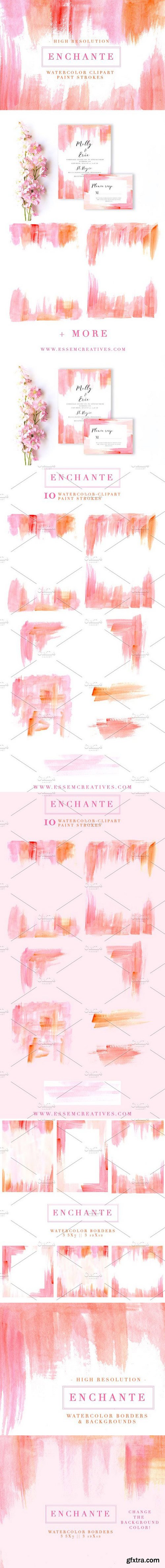 CM - Pink Paint Strokes Clipart & Borders 1395360