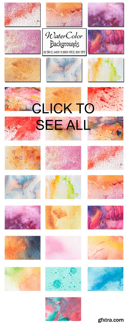 CM 1380331 - 22 Watercolor Backgrounds. Vol 1.