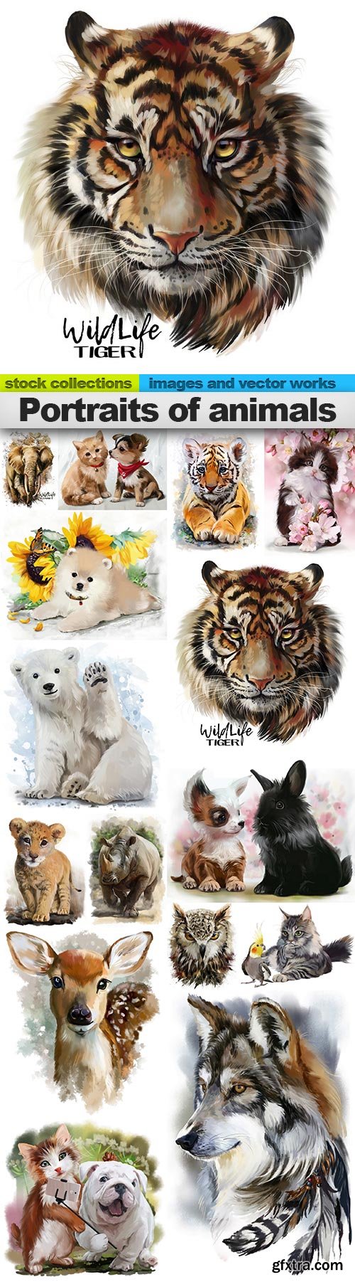 Portraits of animals, 15 x UHQ JPEG