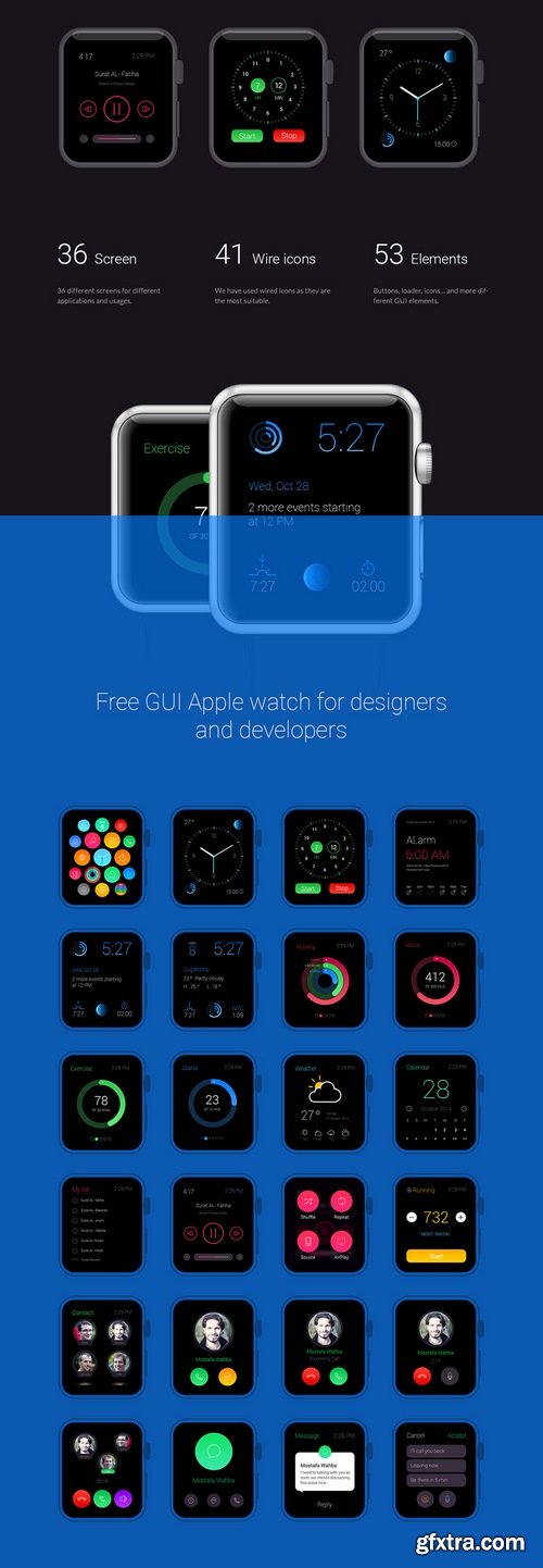 Apple watch GUI 36 Elements