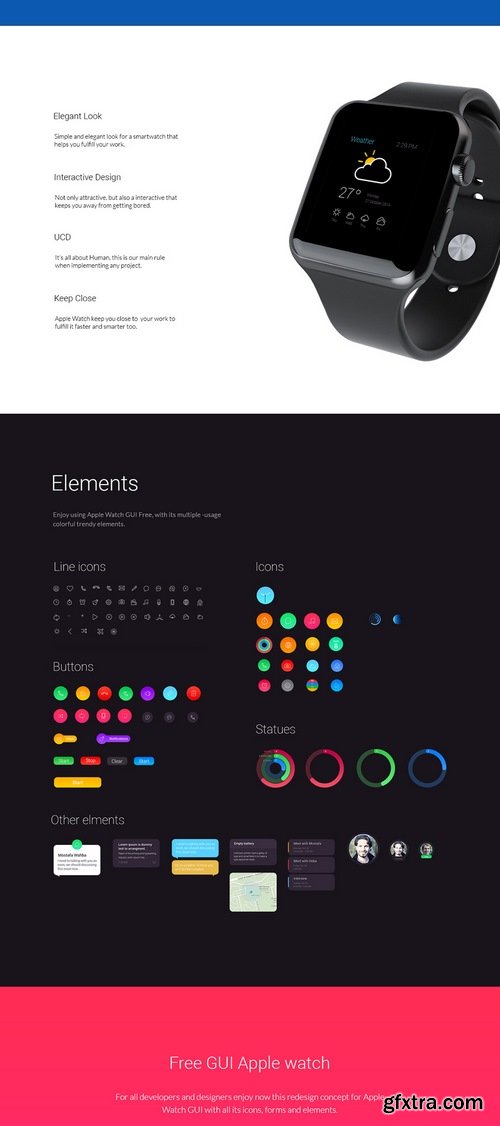 Apple watch GUI 36 Elements