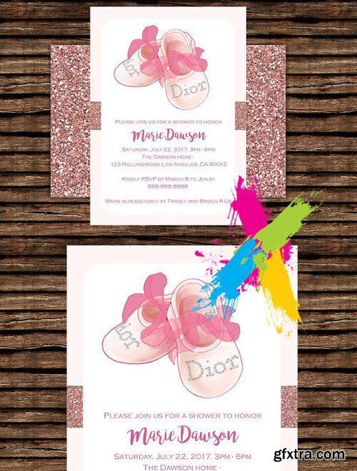 CM - Baby Shoes Printable Invitation 1468350