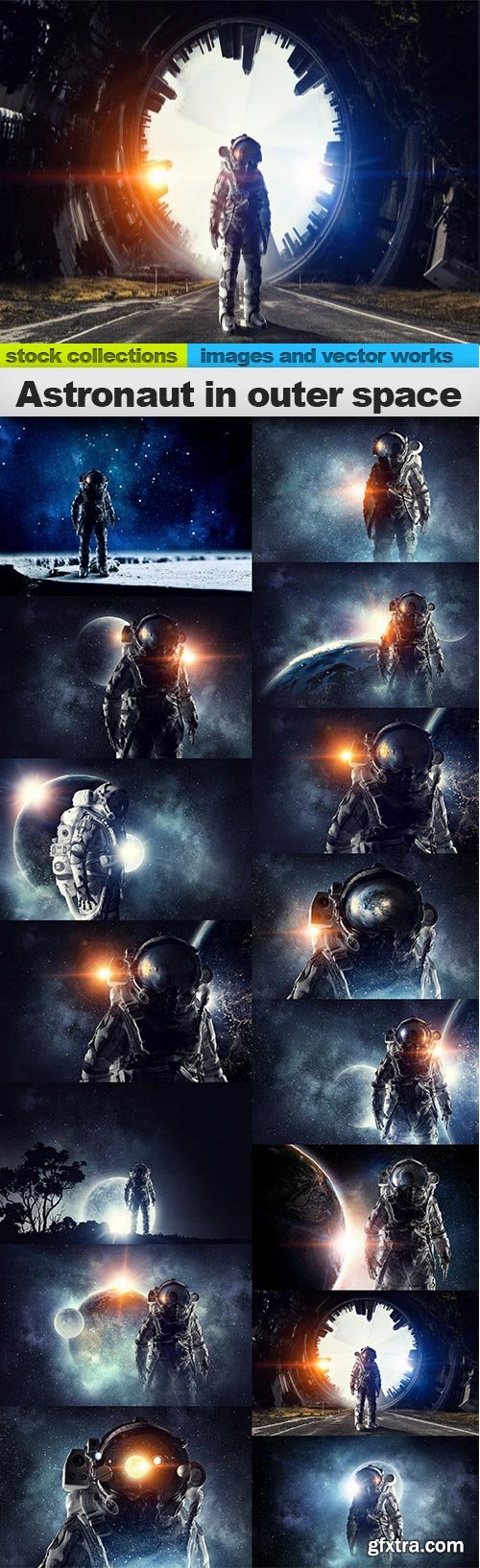 Astronaut in outer space, 15 x UHQ JPEG