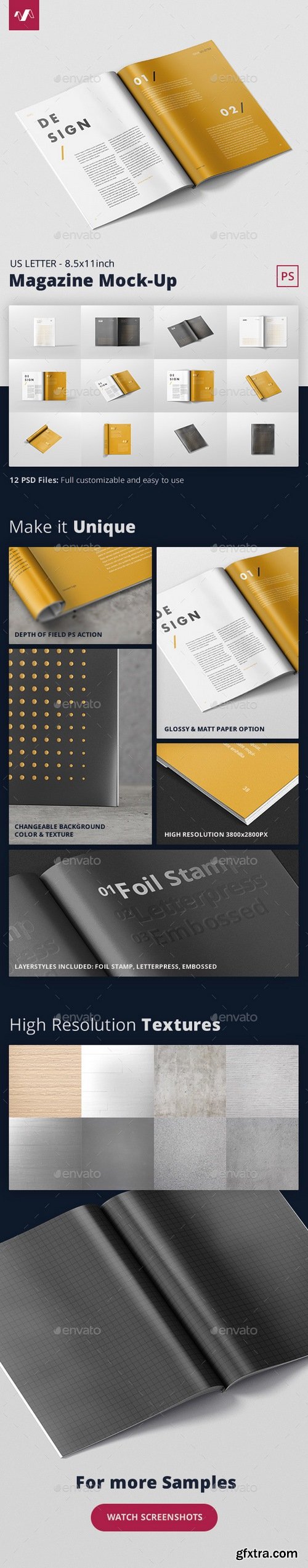 Graphicriver - Magazine Mockup - US Letter 8.5x11 inch 18458274