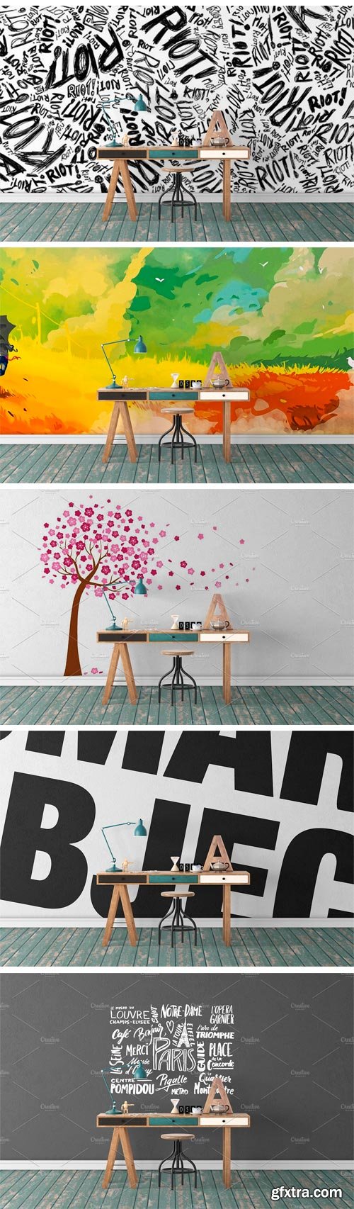 CM 1381782 - Wall Mockup - Sticker Mockup Vol 373