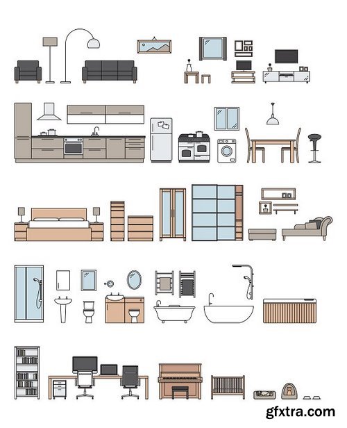 CM - Building Exterior & Interior Vectors 505092