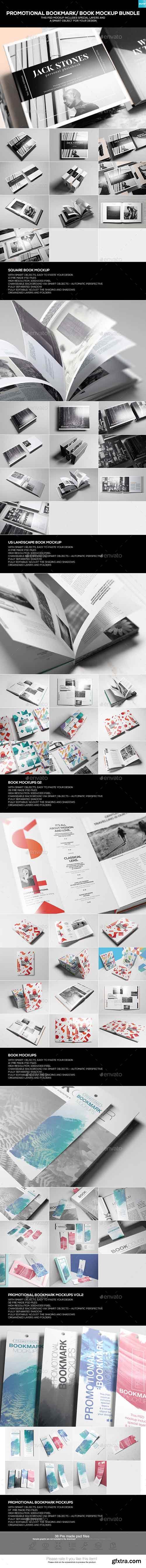 Graphicriver - Promotional Bookmark/ Book Mockup Bundle 19866657