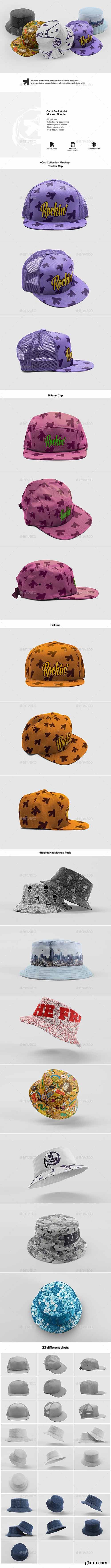 Graphicriver - Cap Bucket Hat Mockup Bundle 18178580