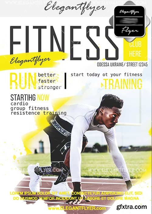 Fitness V39 Flyer PSD Template + Facebook Cover