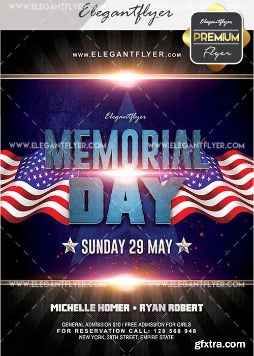 Memorial Day V33 Flyer PSD Template + Facebook Cover