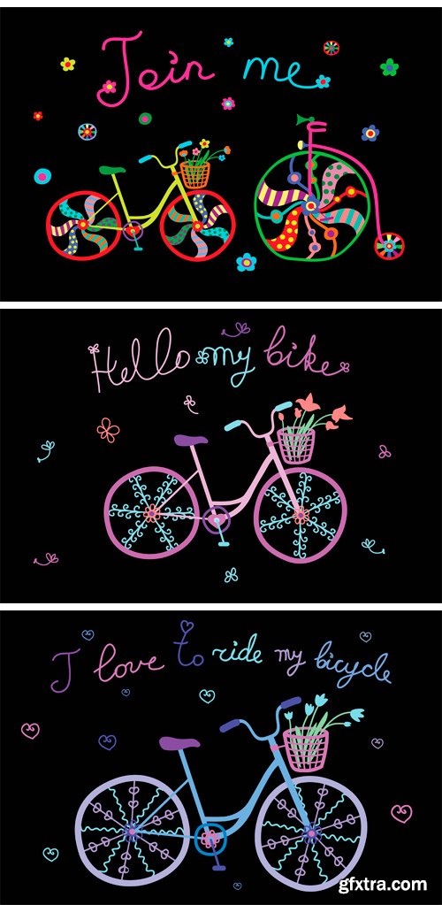 CM 1434926 - Cute Hand Drawn Bicycles