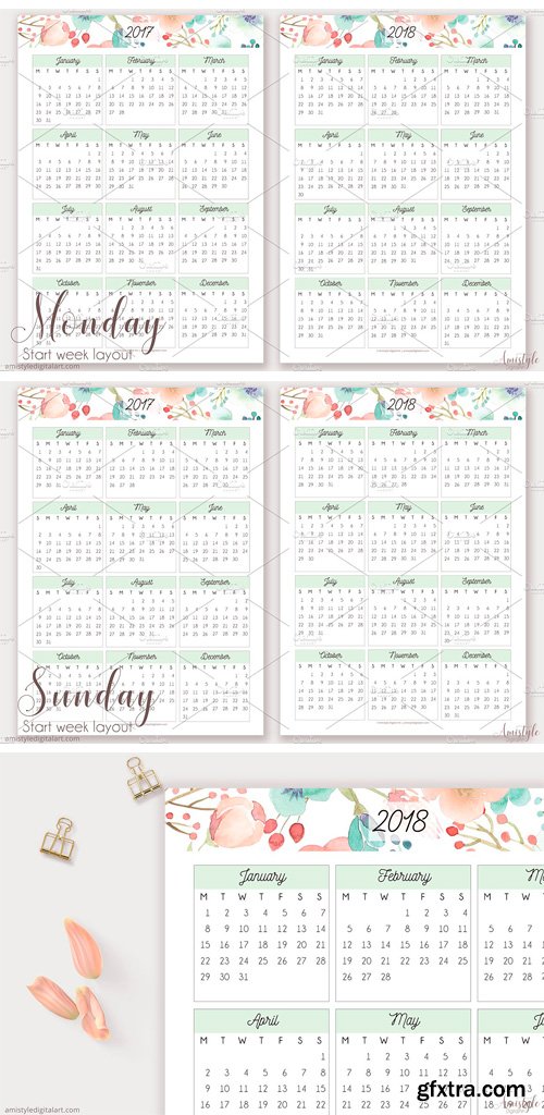 CM 1406574 - Printable Calendar - 2017 -2018