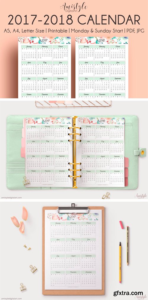 CM 1406574 - Printable Calendar - 2017 -2018