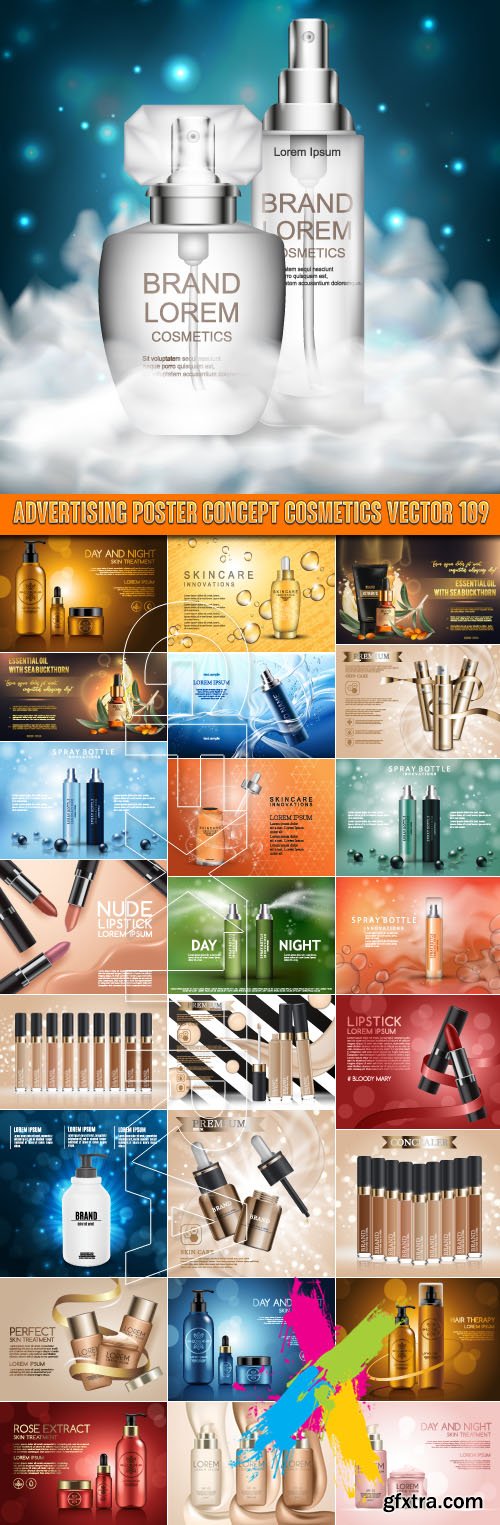 Advertising Poster Concept Cosmetics vector 109