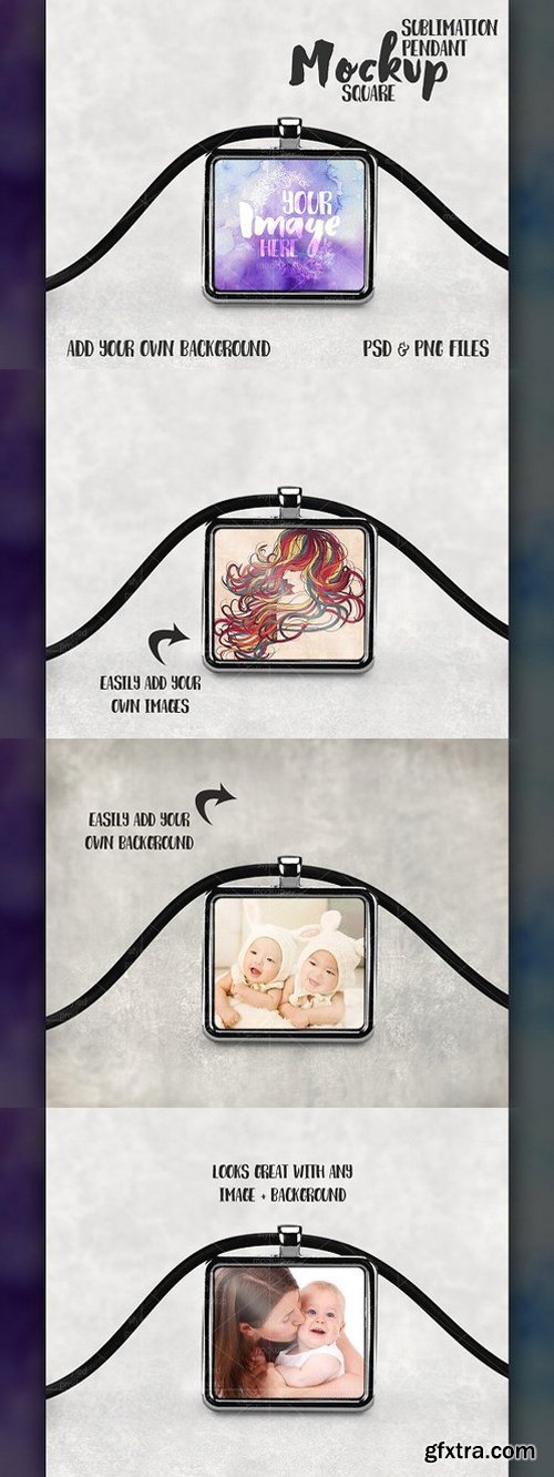 CM - Square Sublimation Pendant Mockup 1412587