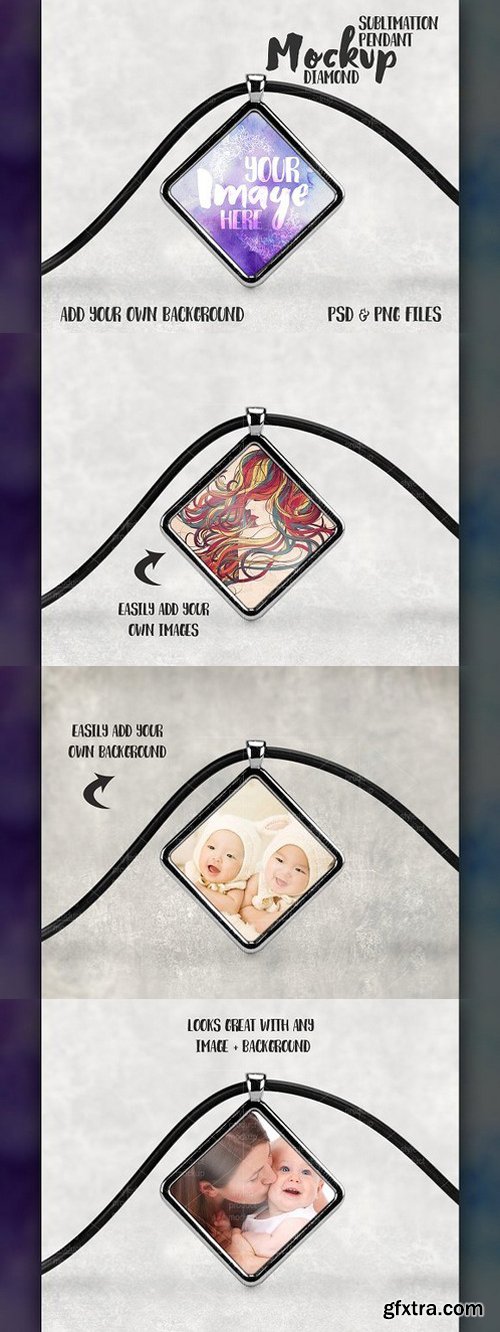 CM - Diamond Sublimation Pendant Mockup 1412659