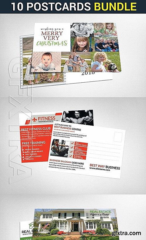 CreativeMarket 10 Postcards Bundle 1324351