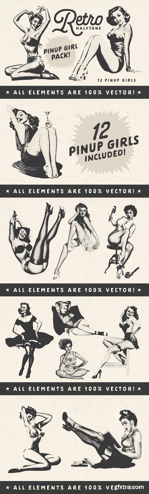 CM - Retro Halftone Pinup Girl Pack 1209192