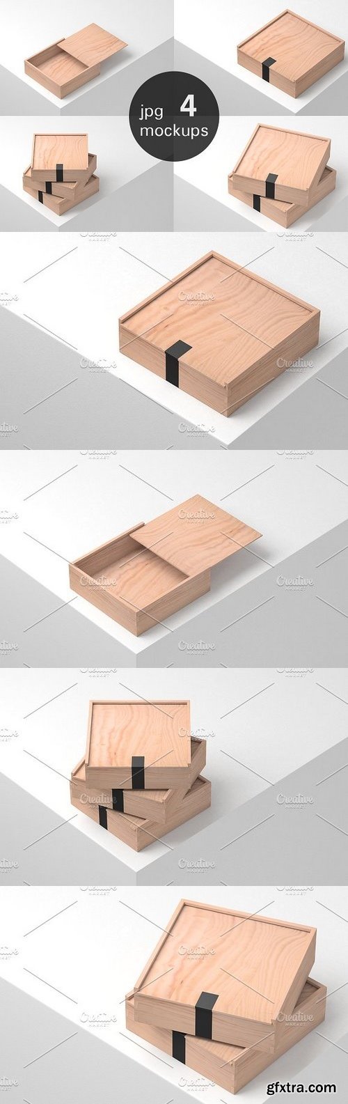 CM - Wooden Boxes Mockup - 4 jpg files 1209010