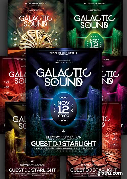 Galactic Sound 3in1 V1 PSD Flyer Template