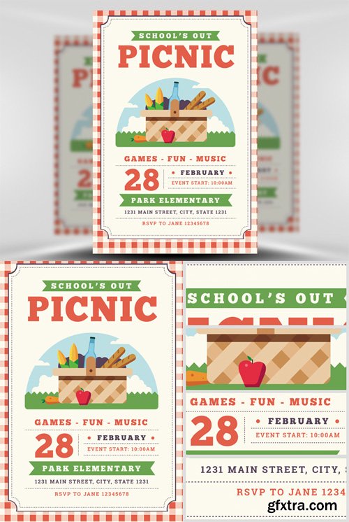 Schools Out Picnic Flyer Template » GFxtra