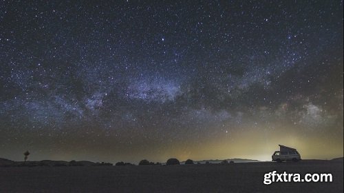 Epic Milky Way With A Camper Van In California Night Astronomy Timelapse