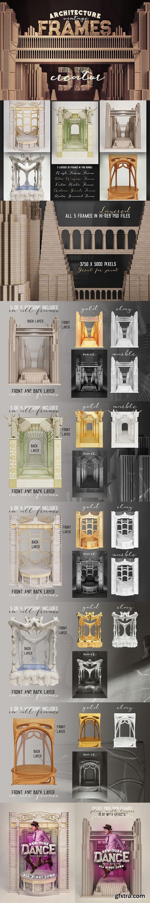 CM - Vintage Architecture 3D Frames 1410778