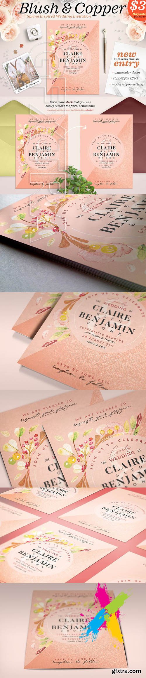 CM - Blush Copper Wedding Invite II 1469370