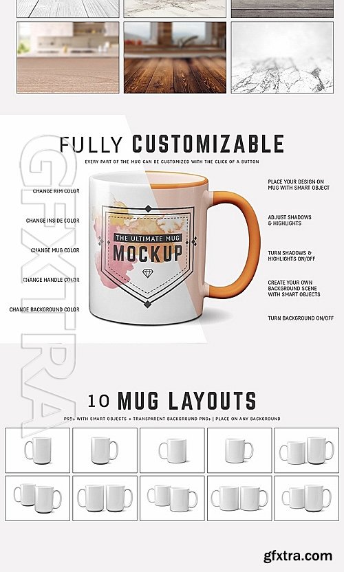 CreativeMarket 11 oz & 15 oz Mug Mockup Templates 1325203