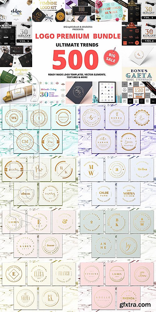 CreativeMarket 500 Premium Logo Bundle - 98%OFF 1412693