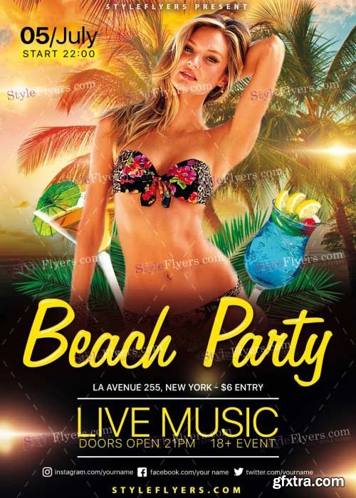 Beach Party V41 PSD Flyer Template