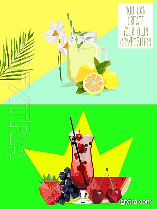 CreativeMarket Summer time illustrations 1414530