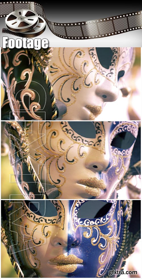 Video footage Close up shot of a carnival mask blowing in the wind