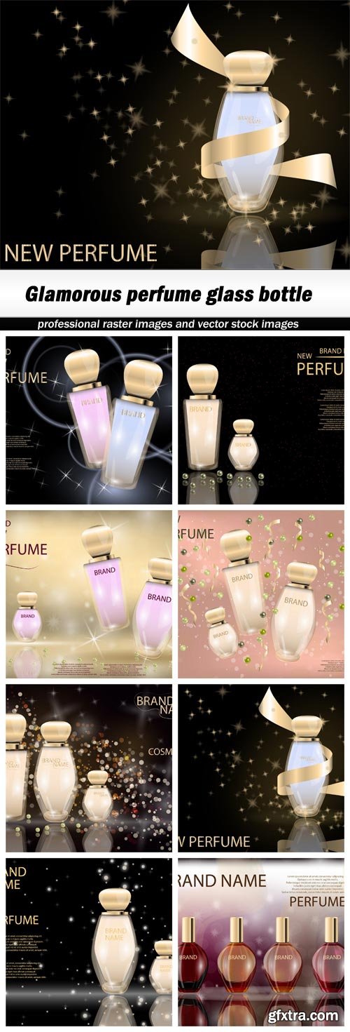 Glamorous perfume glass bottle - 8 EPS