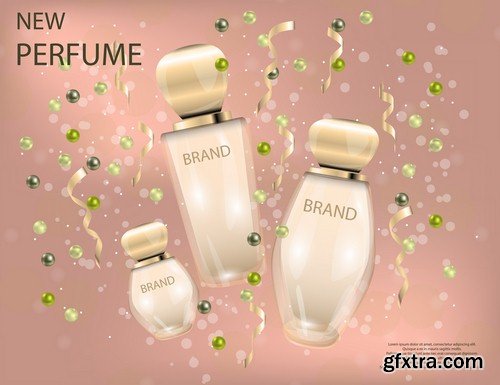 Glamorous perfume glass bottle - 8 EPS