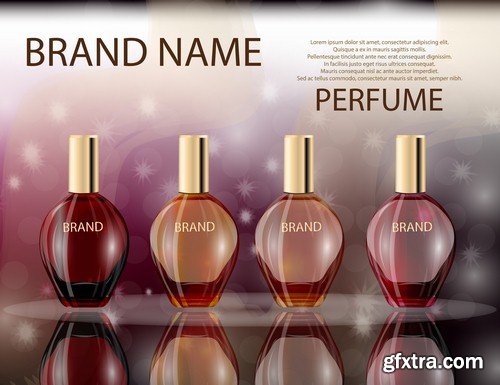 Glamorous perfume glass bottle - 8 EPS