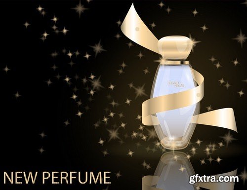 Glamorous perfume glass bottle - 8 EPS