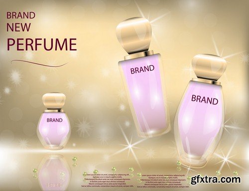 Glamorous perfume glass bottle - 8 EPS