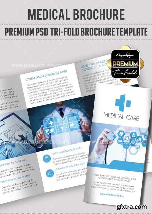 Medical V10 Premium Tri-Fold PSD Brochure Template