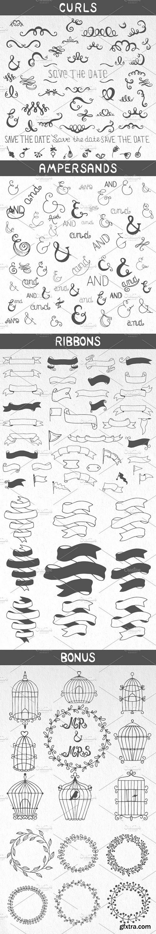 CM - 300+ Set of Hand drawn elements 1373341