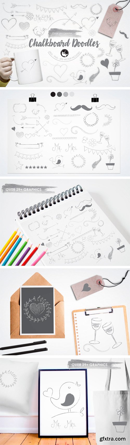 CM 1436069 - Chalkboard Doodles Illustration Pack