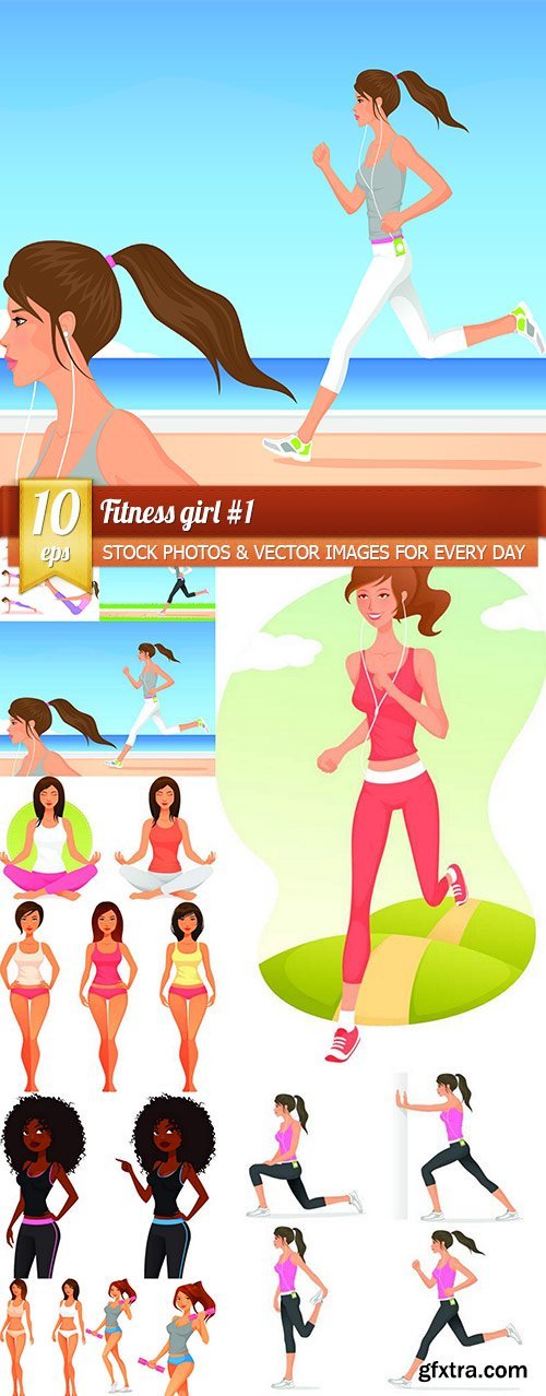 Fitness girl #1, 10 x EPS