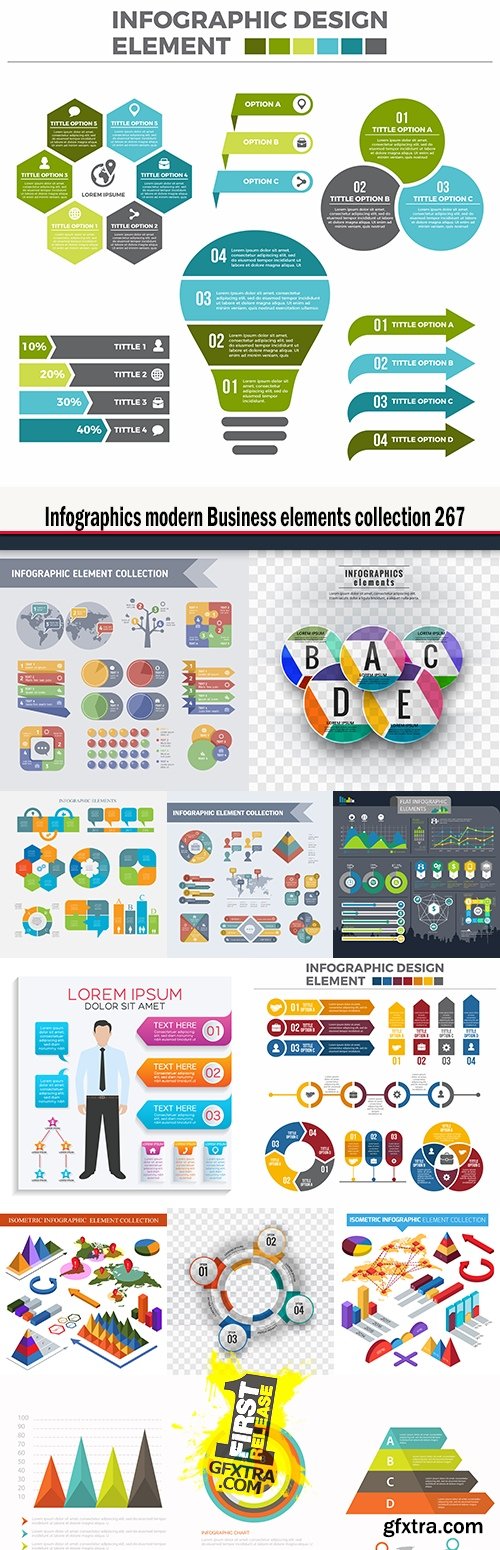 Infographics modern Business elements collection 267