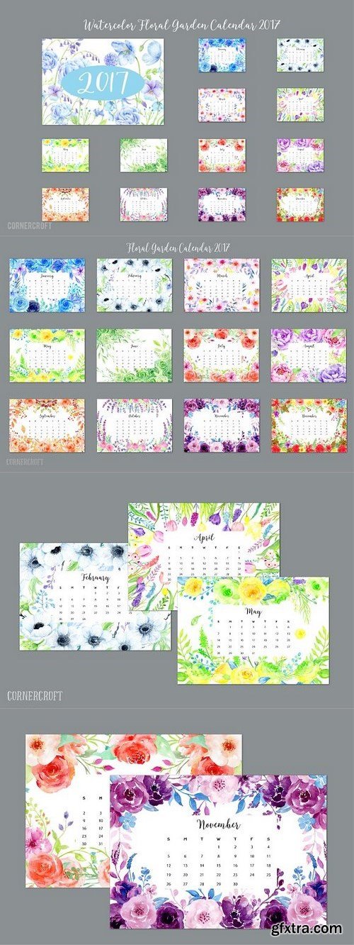 CM - 2017 Calendar Floral Garden 1107392