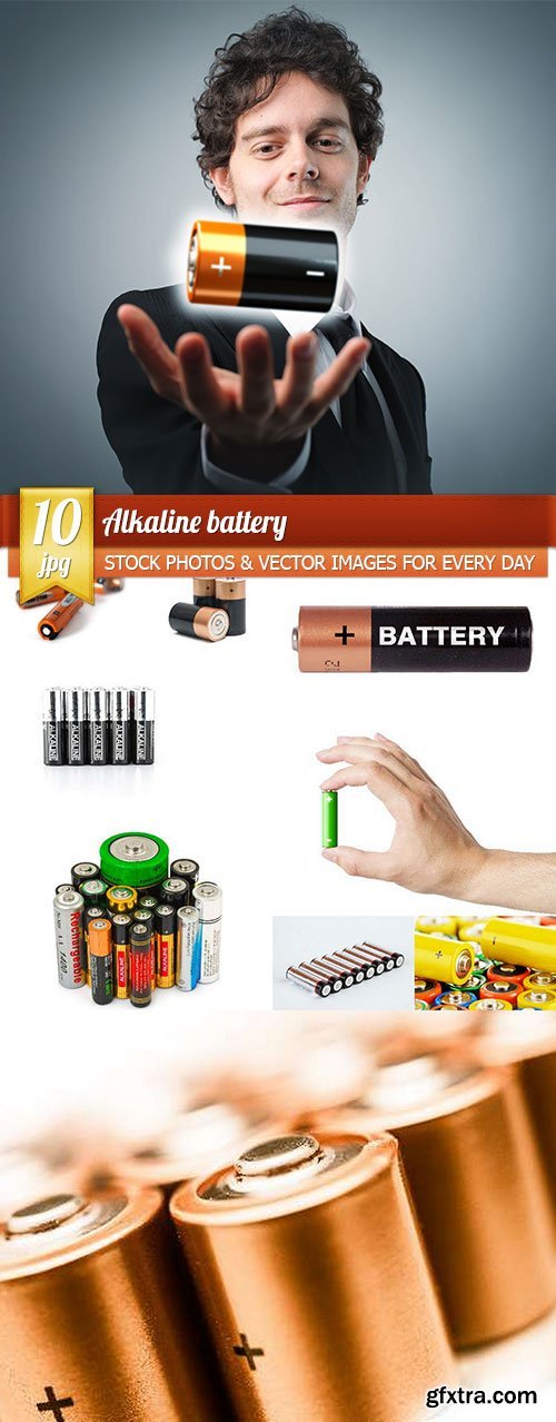 Alkaline battery, 10 x UHQ JPEG