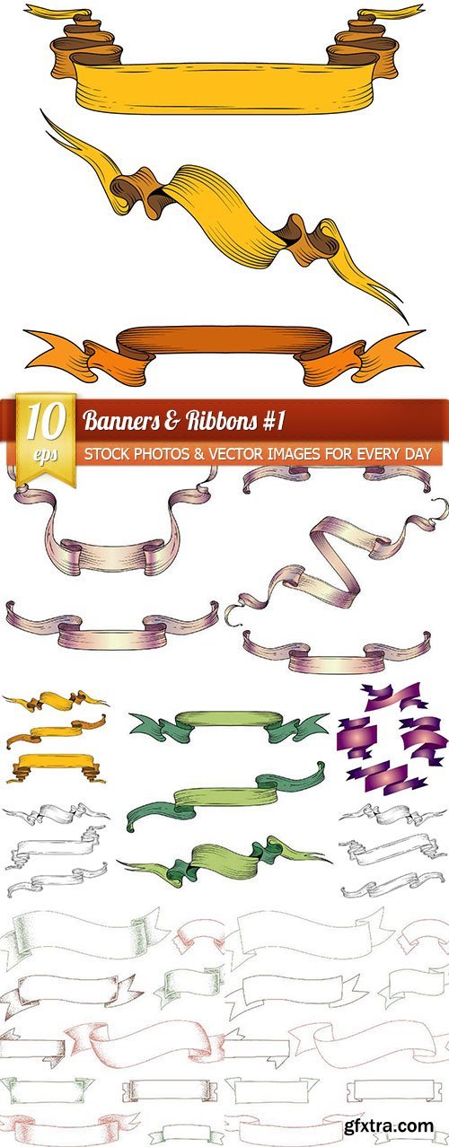 Banners & Ribbons #1, 10 x EPS