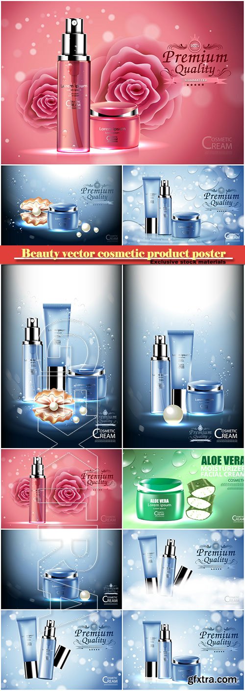 Beauty vector cosmetic product poster #3