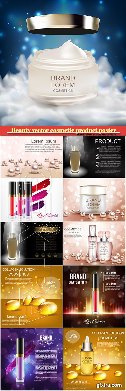 Beauty vector cosmetic product poster #4